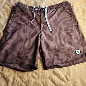 Vuori Brown Patterned Athletic Shorts